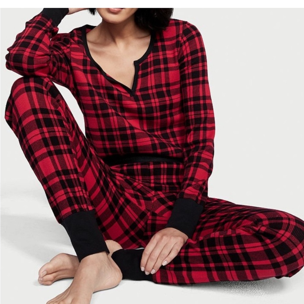 Victoria's Secret Red and Black Plaid PJ Set